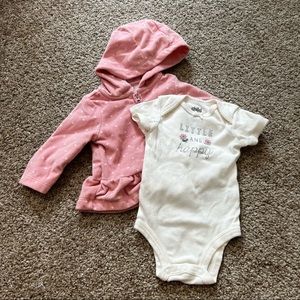 NWOT Fleece hoodie with matching body suit